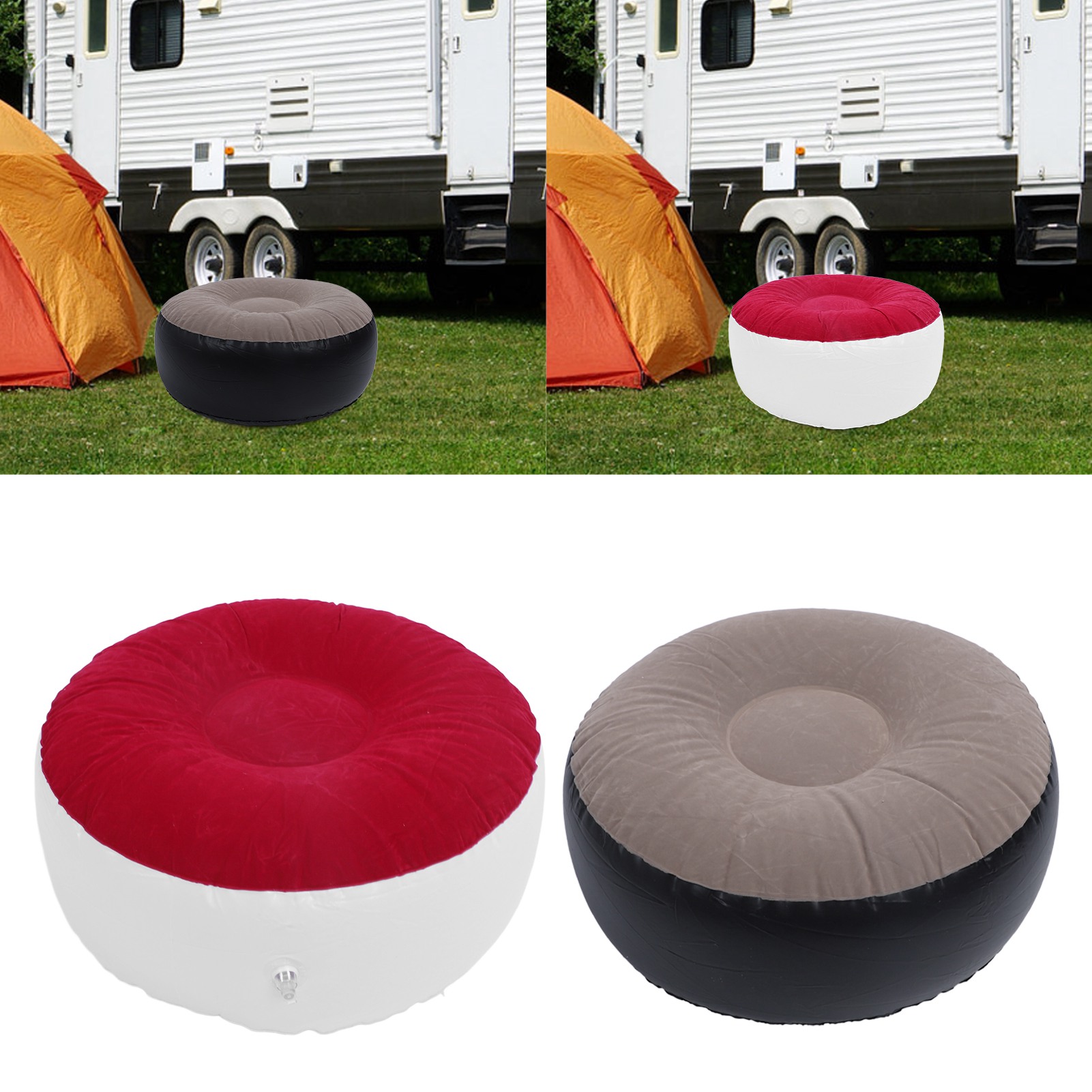 Outdoor Furniture Designer - Tabouret gonflable floqué multifonctionnel, léger, portable,