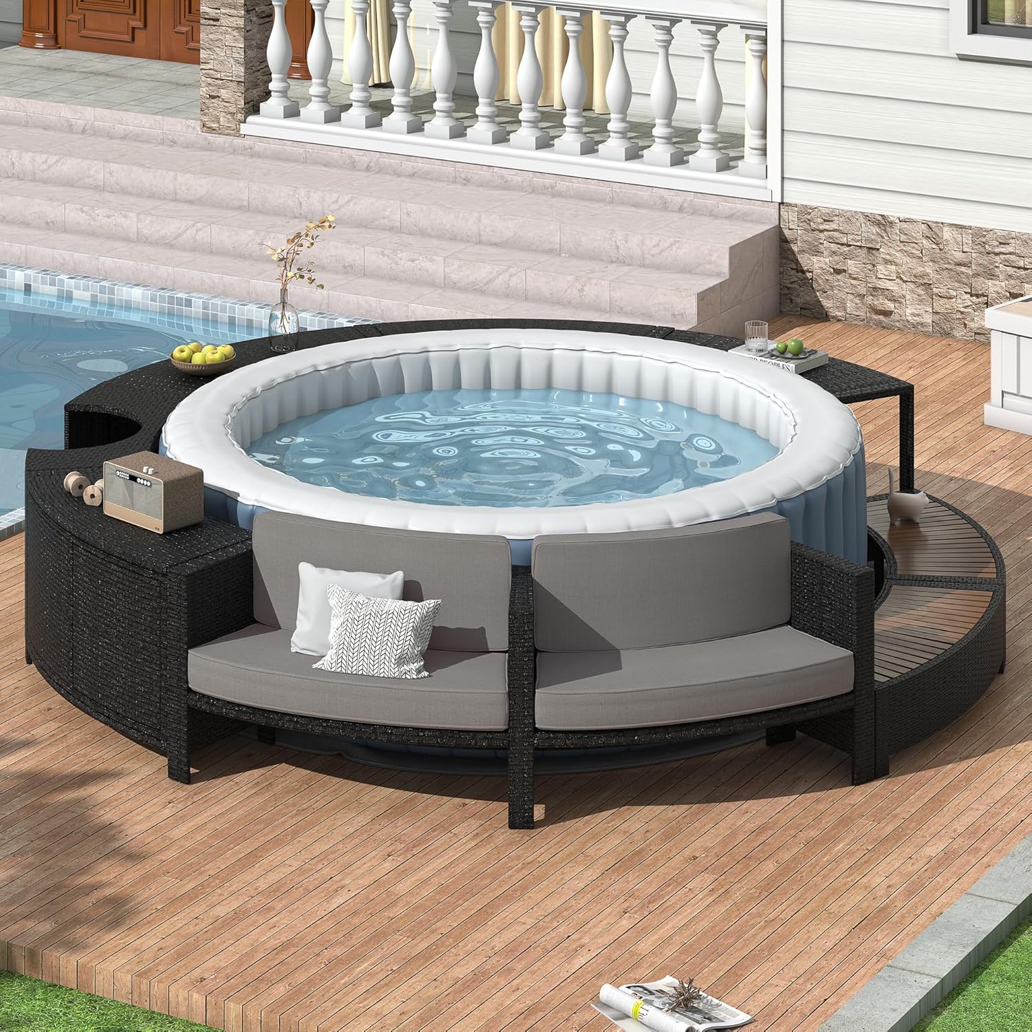 Outdoor Furniture Grey - Ensemble de canapés de patio en