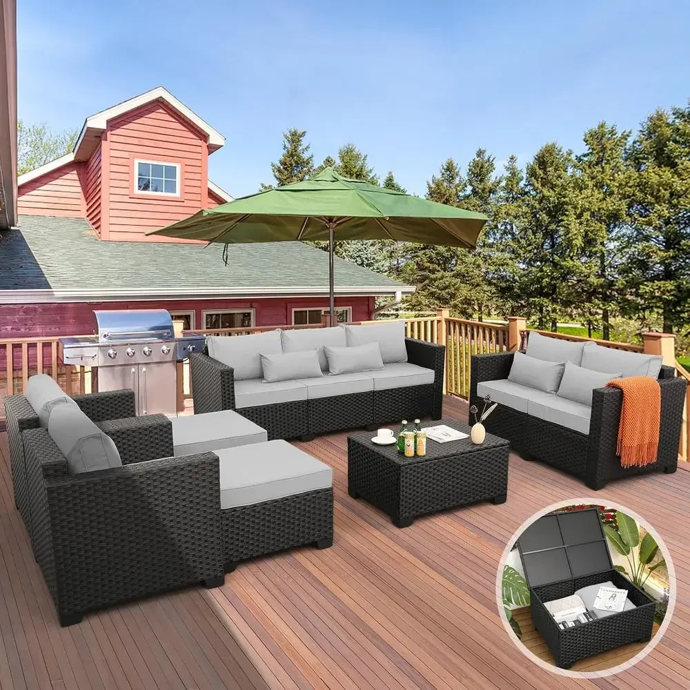 Outdoor Furniture Grey - Ensemble de meubles de patio modulaires