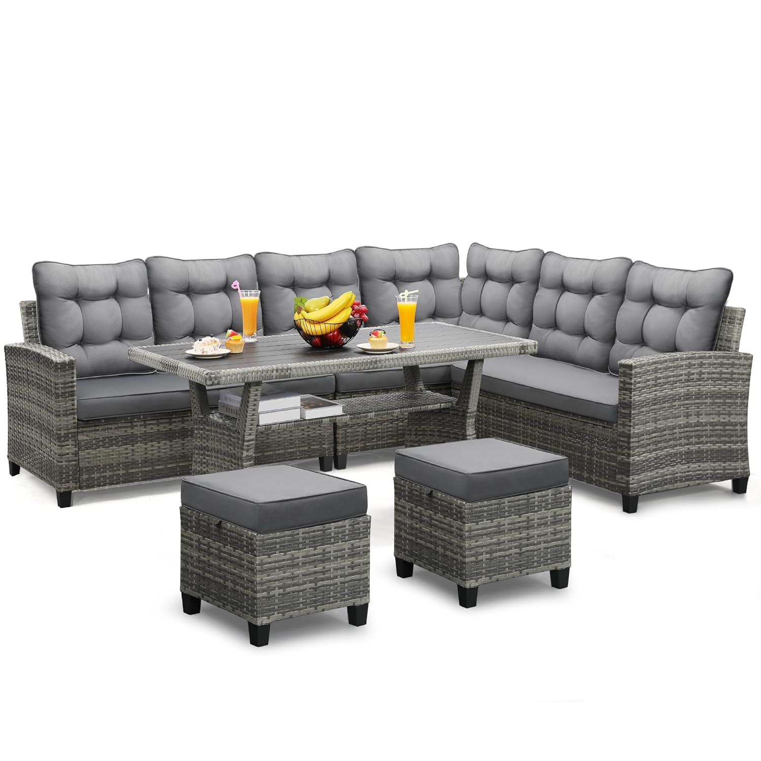 Outdoor Furniture Grey - Ensemble de meubles de patio 6