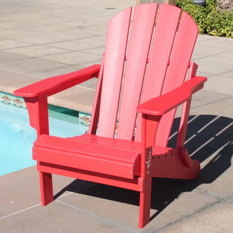 Outdoor Furniture Recycled Plastic - Chaise Adirondack pliable en résine HDPE