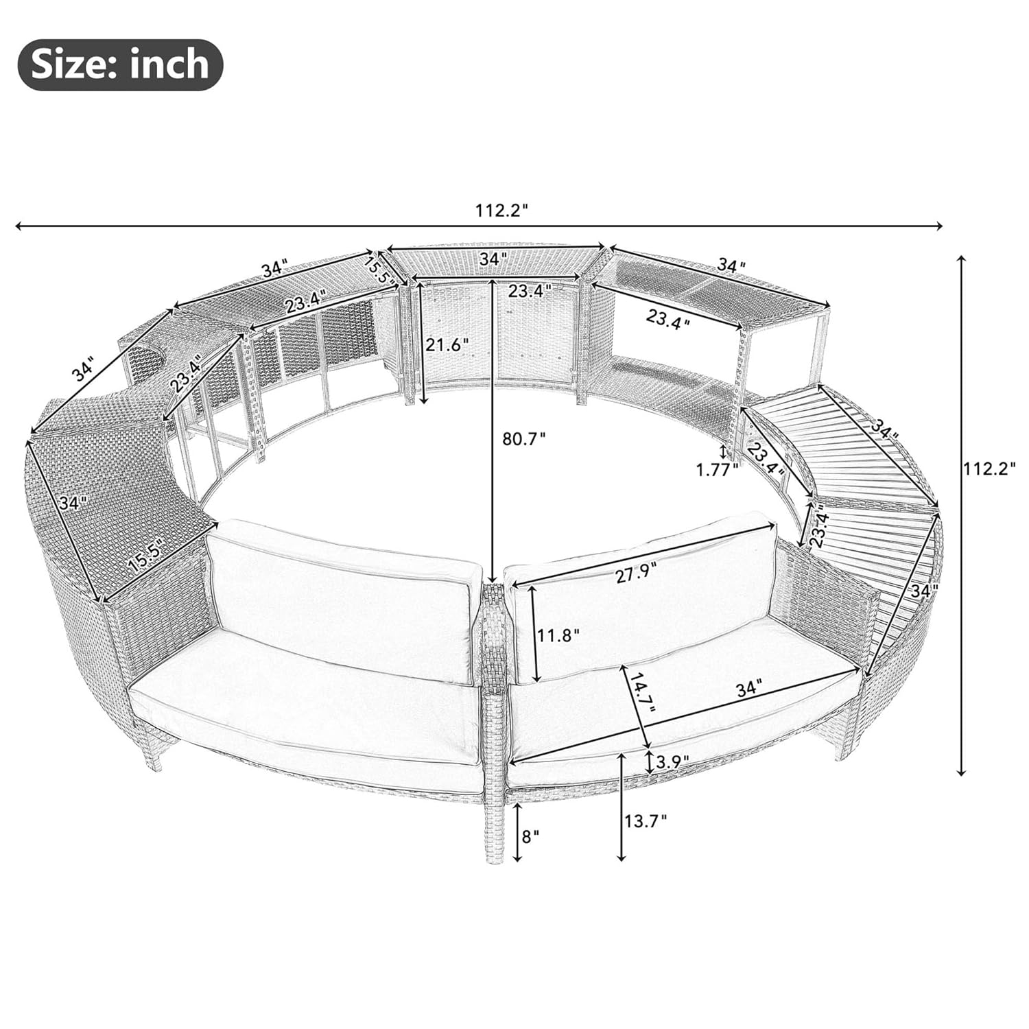 Ensemble de canapés de patio e - Outdoor Furniture Grey avis et prix