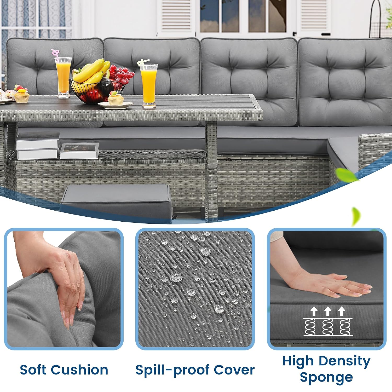 Ensemble de meubles de patio 6 - Outdoor Furniture Grey avis et prix