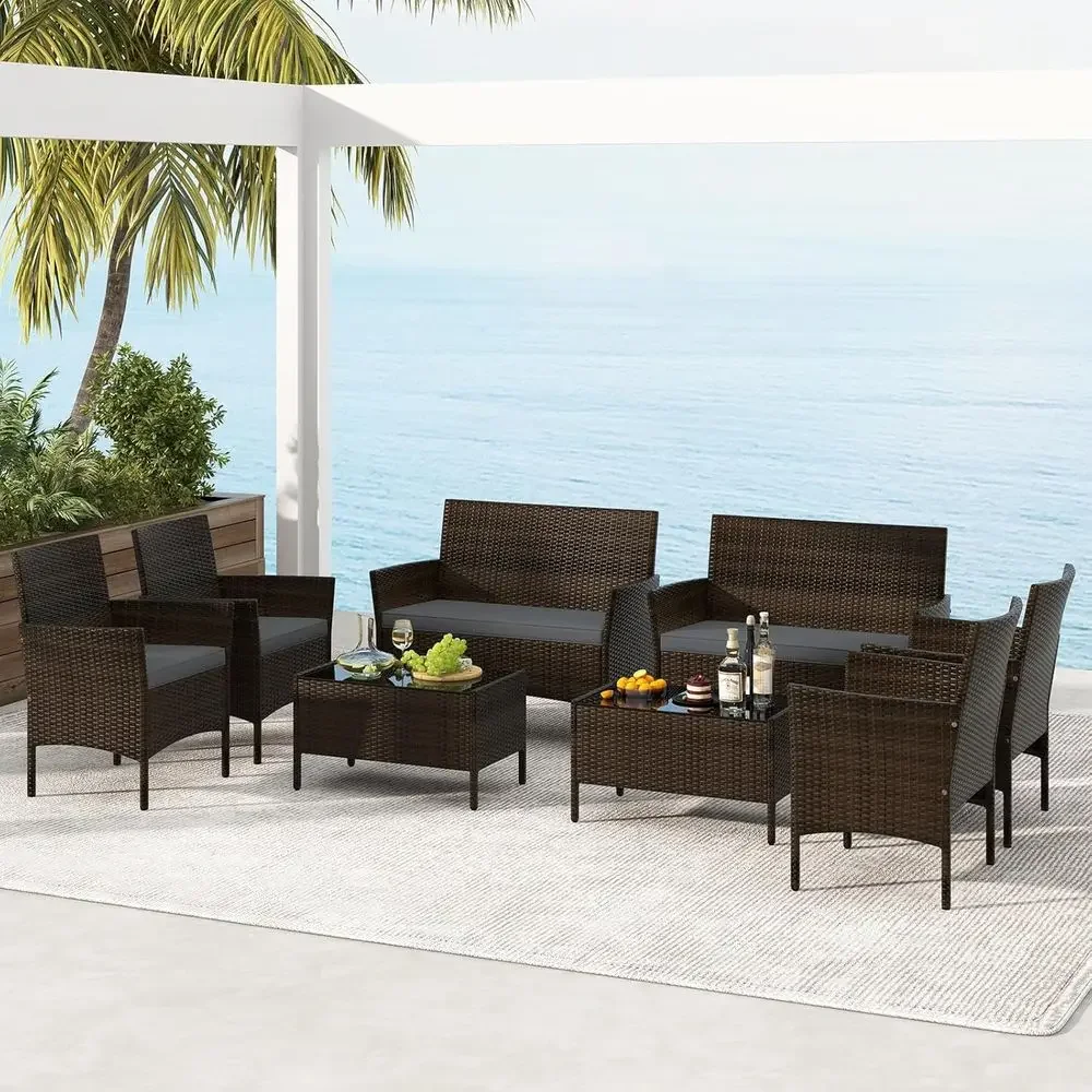 Ensemble de meubles de patio e - Outdoor Furniture Grey avis et prix