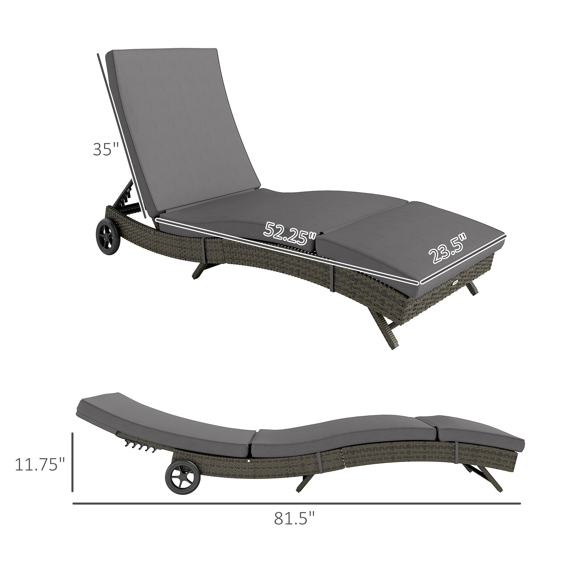Chaise longue d'extérieur incl - Outdoor Furniture Grey avis et prix