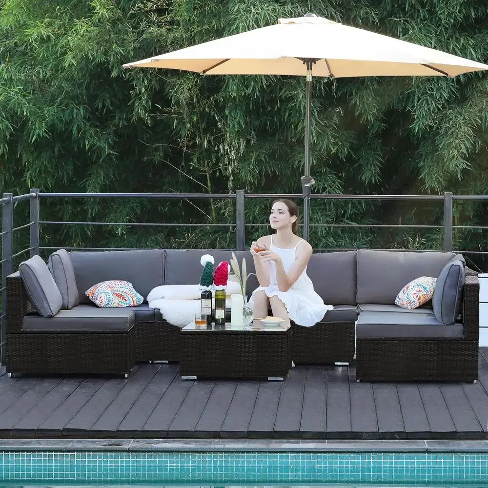 Ensemble de meubles de patio m - Outdoor Furniture Grey avis et prix