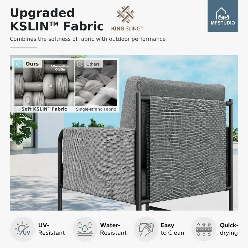 Ensemble de meubles de patio e - Outdoor Furniture Grey avis et prix
