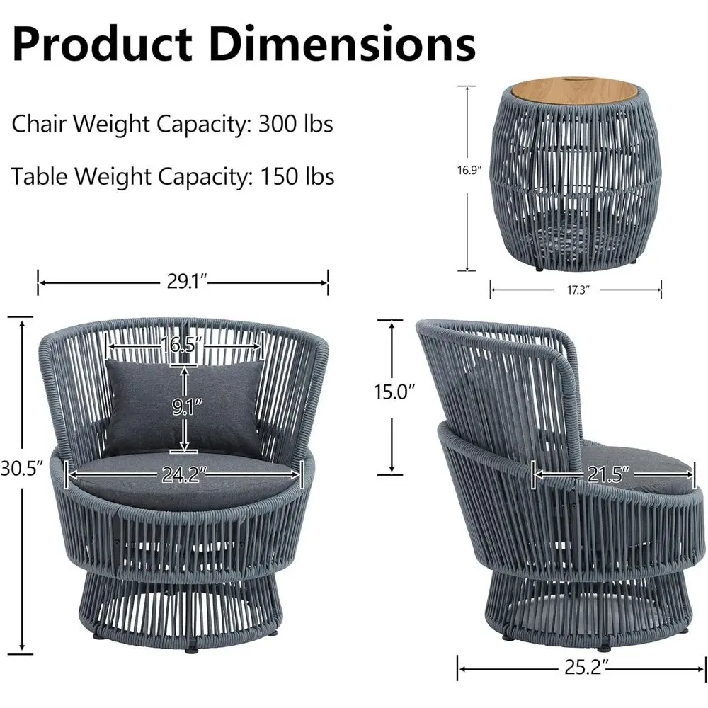 Ensemble de 2 fauteuils pivota - Outdoor Furniture Grey avis et prix