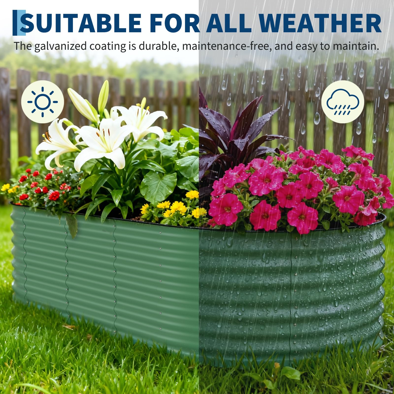 Lot de 2 bacs de jardin suréle - Planter Raised Metal avis et prix
