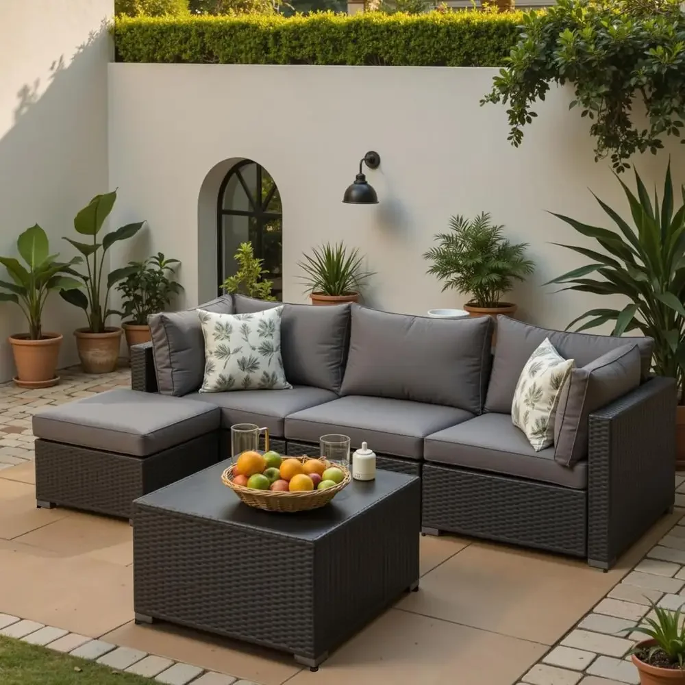 Ensemble de meubles de patio m - Outdoor Furniture Grey avis et prix