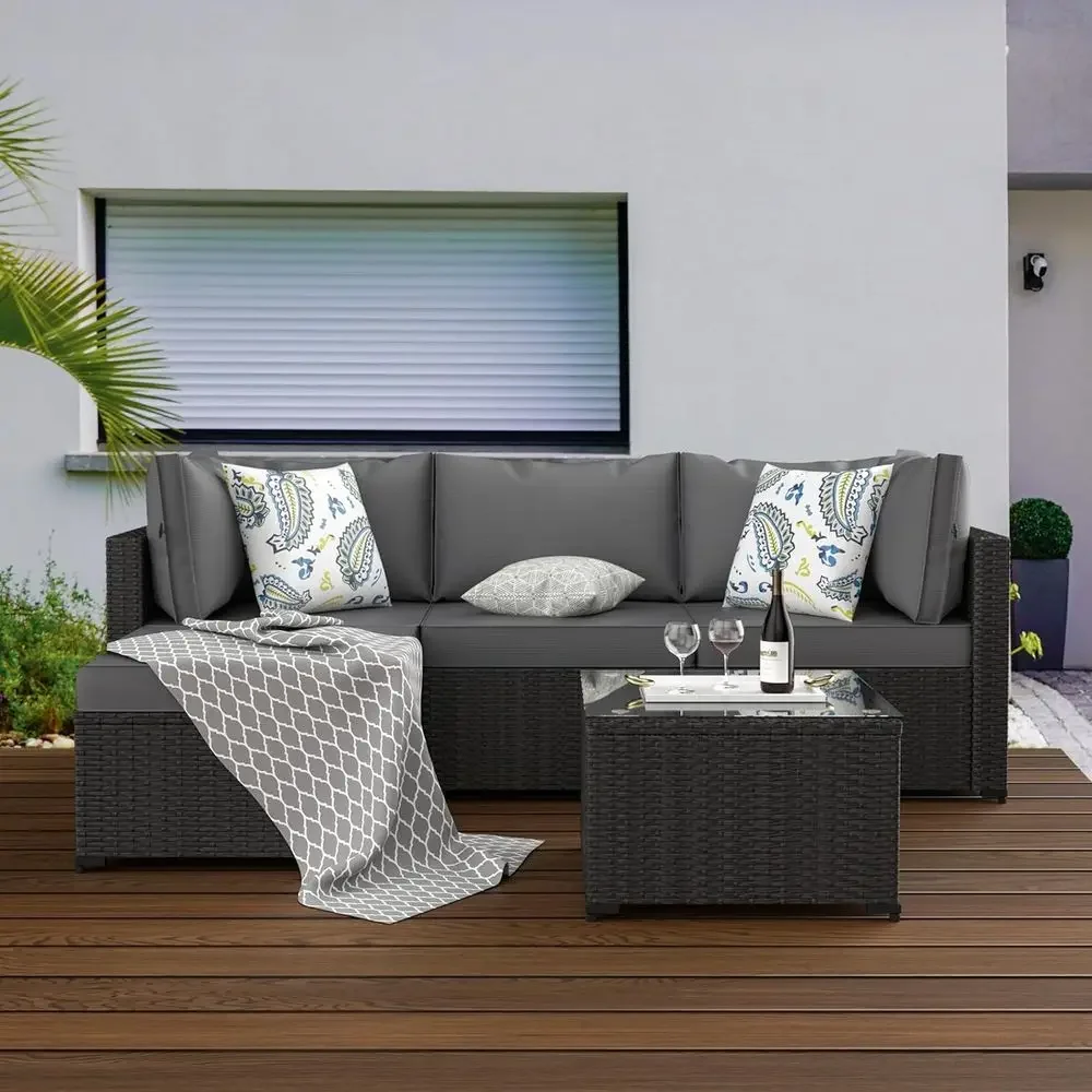 Ensemble de meubles de patio m - Outdoor Furniture Grey avis et prix