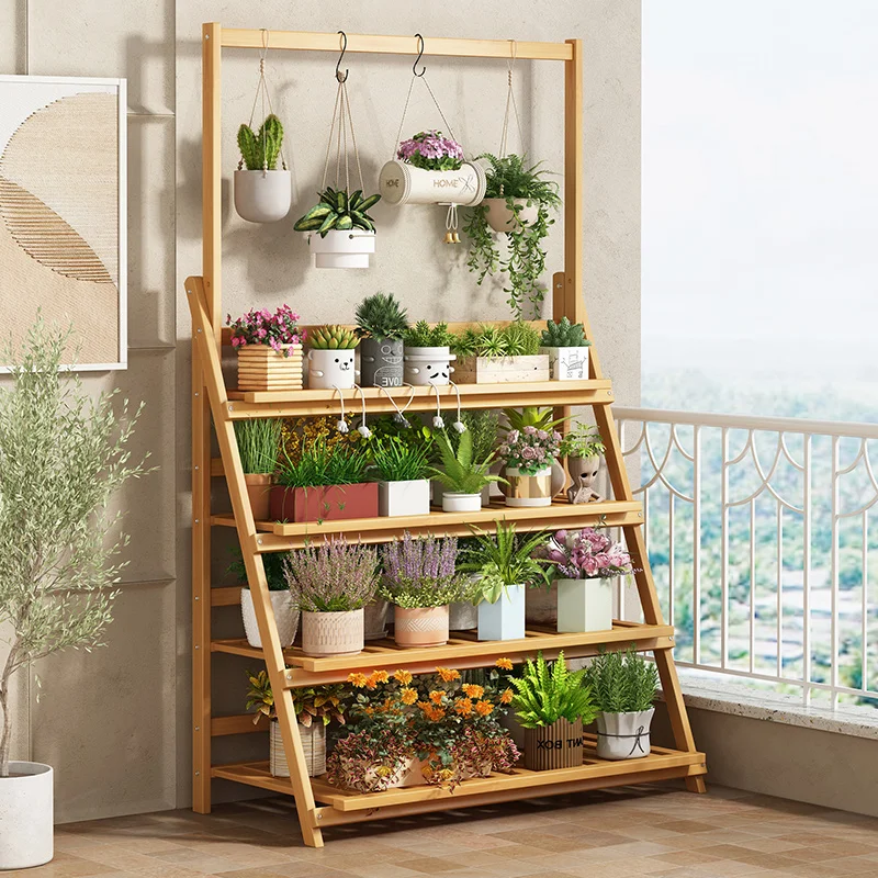 Étagère à fleurs en bois massi - Outdoor Furniture Designer avis et prix