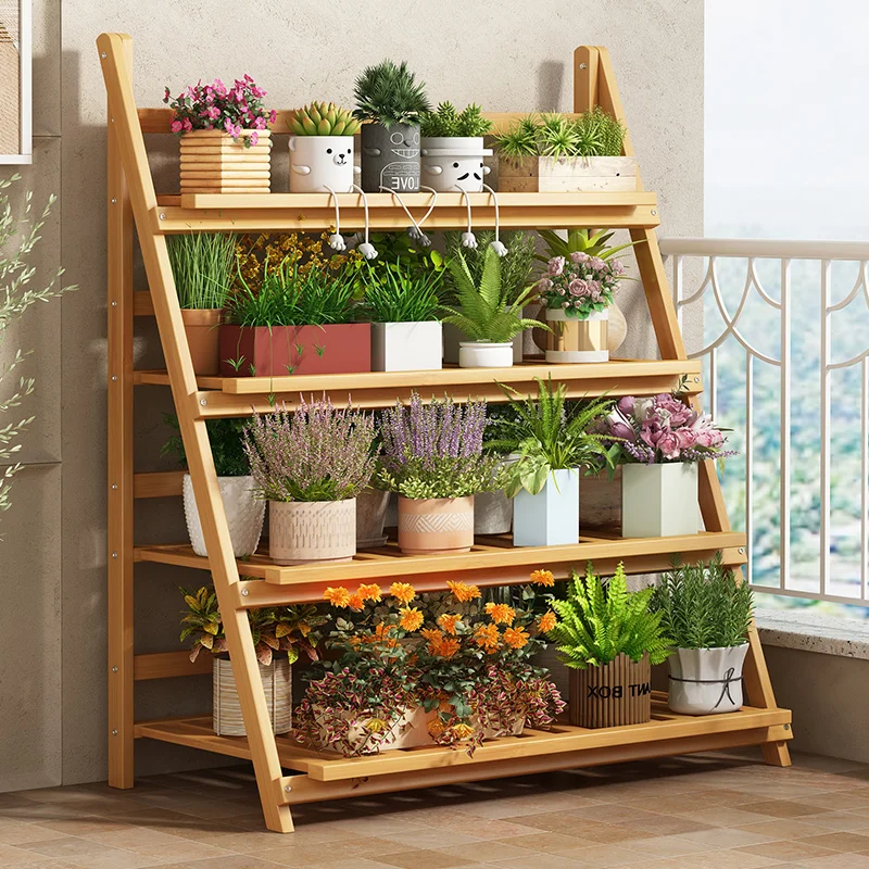 Étagère à fleurs en bois massi - Outdoor Furniture Designer avis et prix