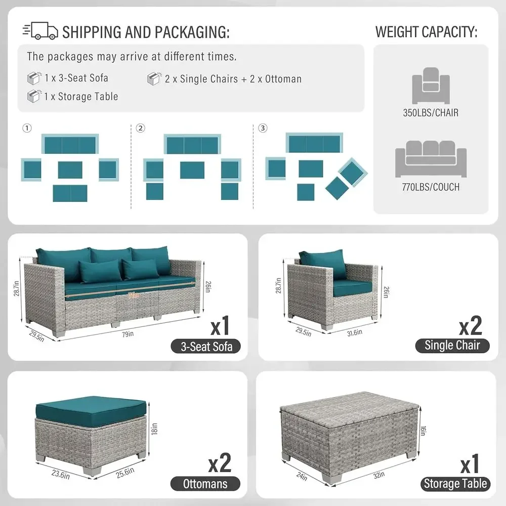 Ensemble de meubles de patio d - Outdoor Furniture Grey avis et prix
