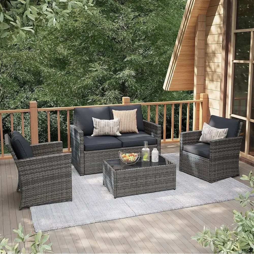 Ensemble de meubles de patio e - Outdoor Furniture Grey avis et prix