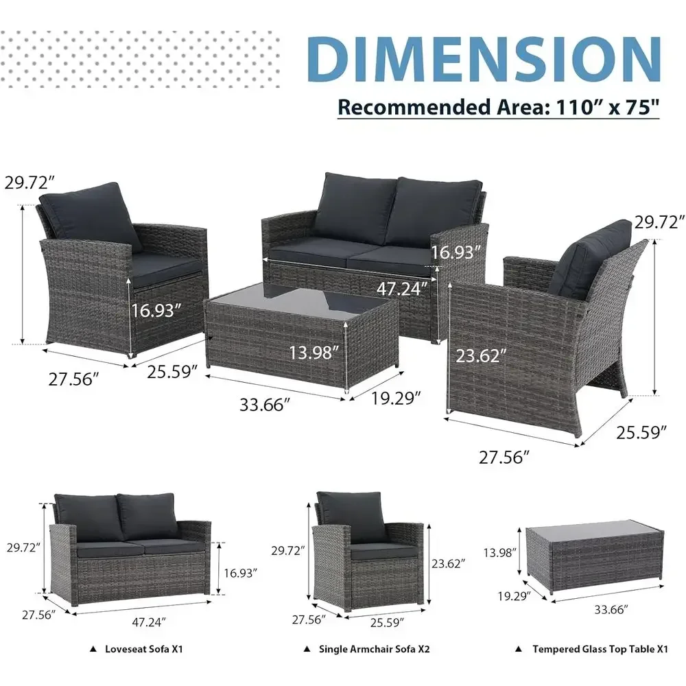 Ensemble de meubles de patio e - Outdoor Furniture Grey avis et prix