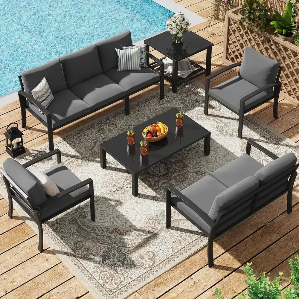 Ensemble de meubles de patio e - Outdoor Furniture Grey avis et prix
