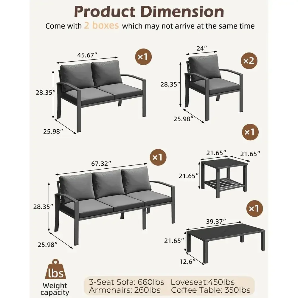 Ensemble de meubles de patio e - Outdoor Furniture Grey avis et prix