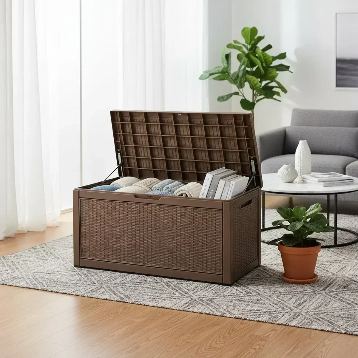 Grand banc de rangement extéri - Outdoor Furniture Grey avis et prix