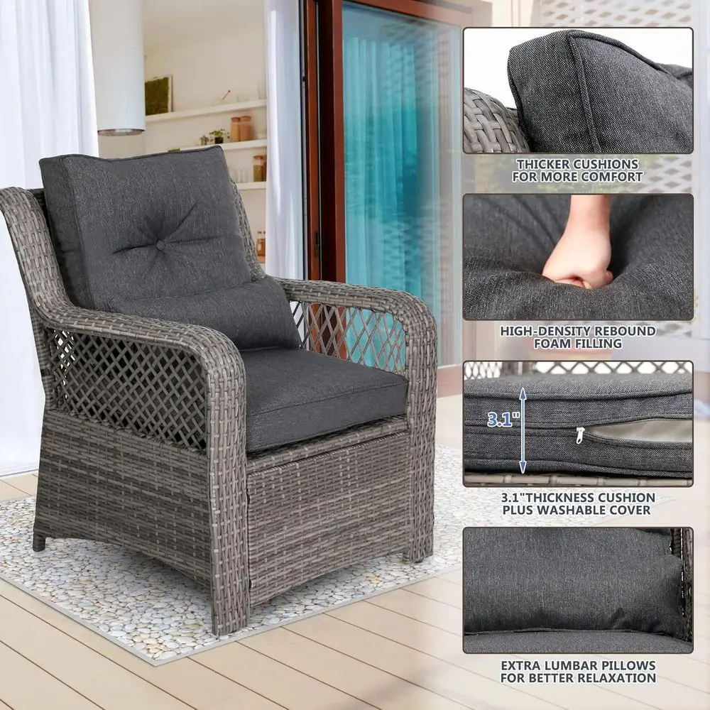 Ensemble de meubles de patio e - Outdoor Furniture Grey avis et prix