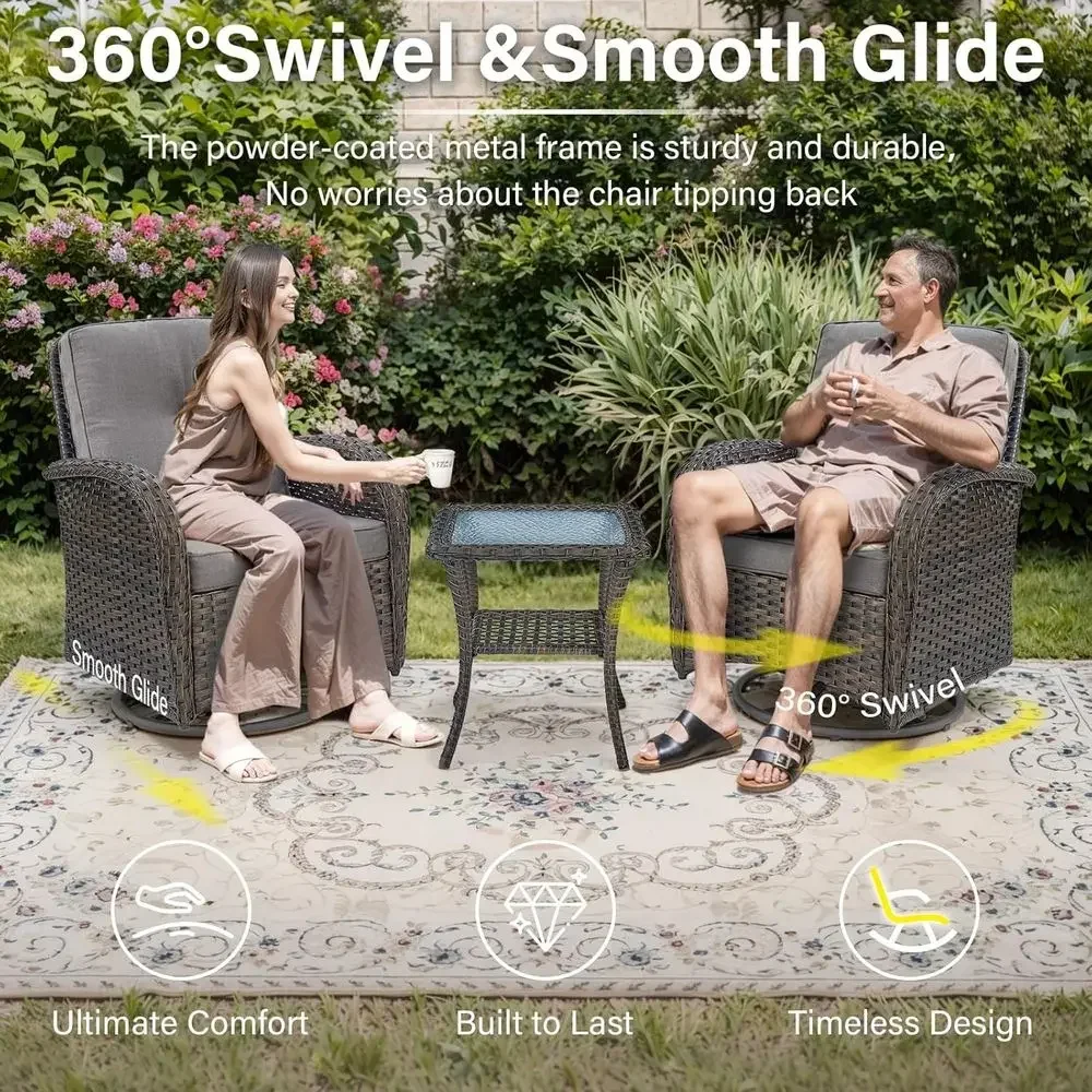 Ensemble de 2 chaises à bascul - Outdoor Furniture Grey avis et prix