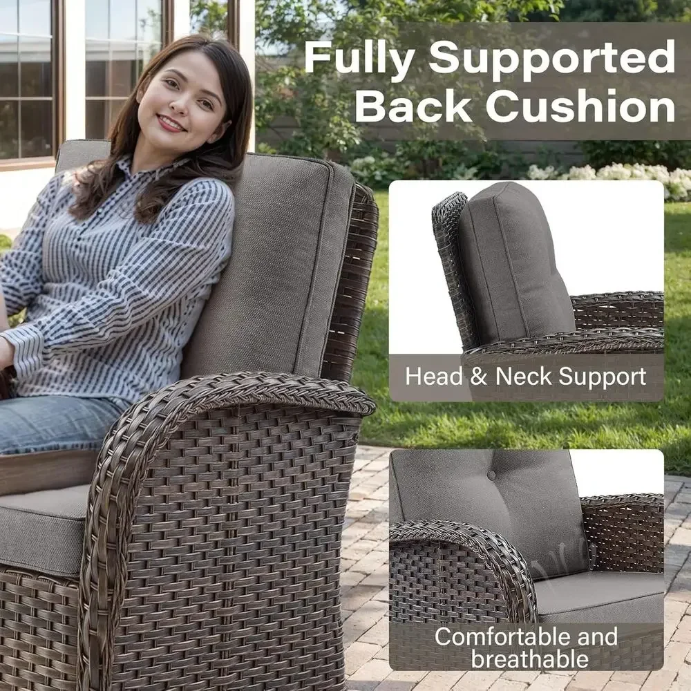Ensemble de 2 chaises à bascul - Outdoor Furniture Grey avis et prix